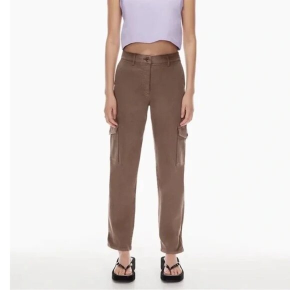 Aritzia Wilfred Free Modern Cargo Pant High Rise Taupe Brown Size 0 - Picture 1 of 10